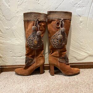 GIANNA MELIANI Brown Suede Boots, Size 37